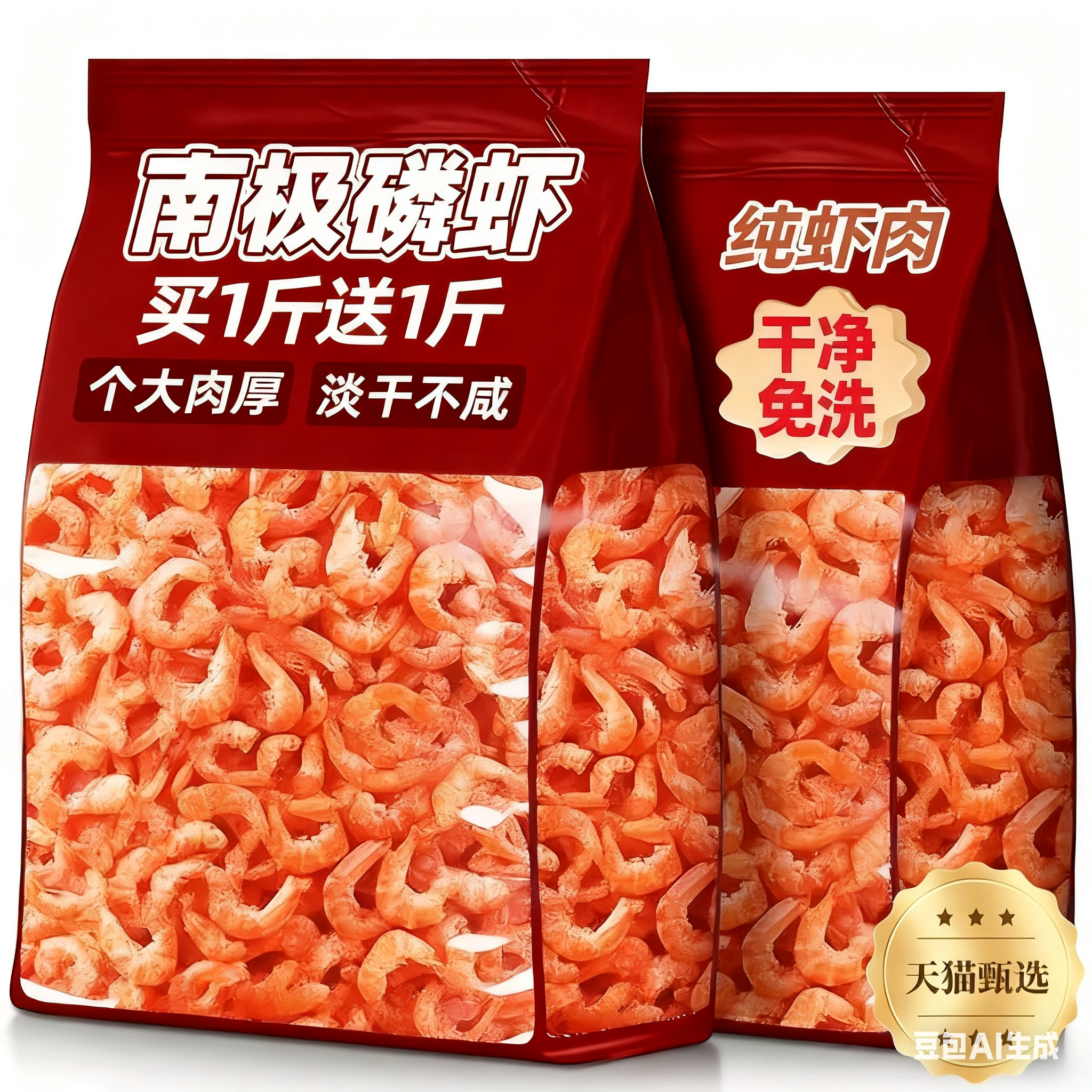 正宗南极磷虾虾仁官方旗舰店冻干货料特级儿童孕妇新鲜小虾米皮