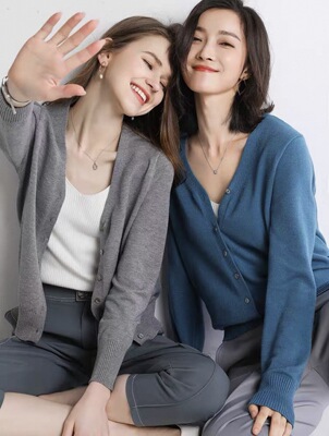 2026春款保暖针织衫女V领长袖打底衫百搭上衣不起x