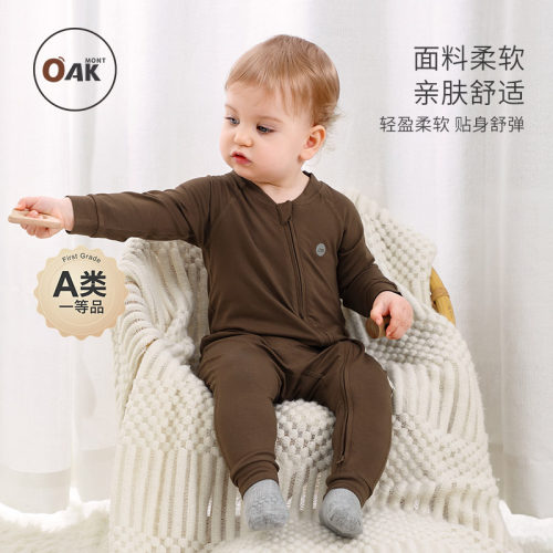 婴儿衣服宝宝连体衣竹纤维薄款