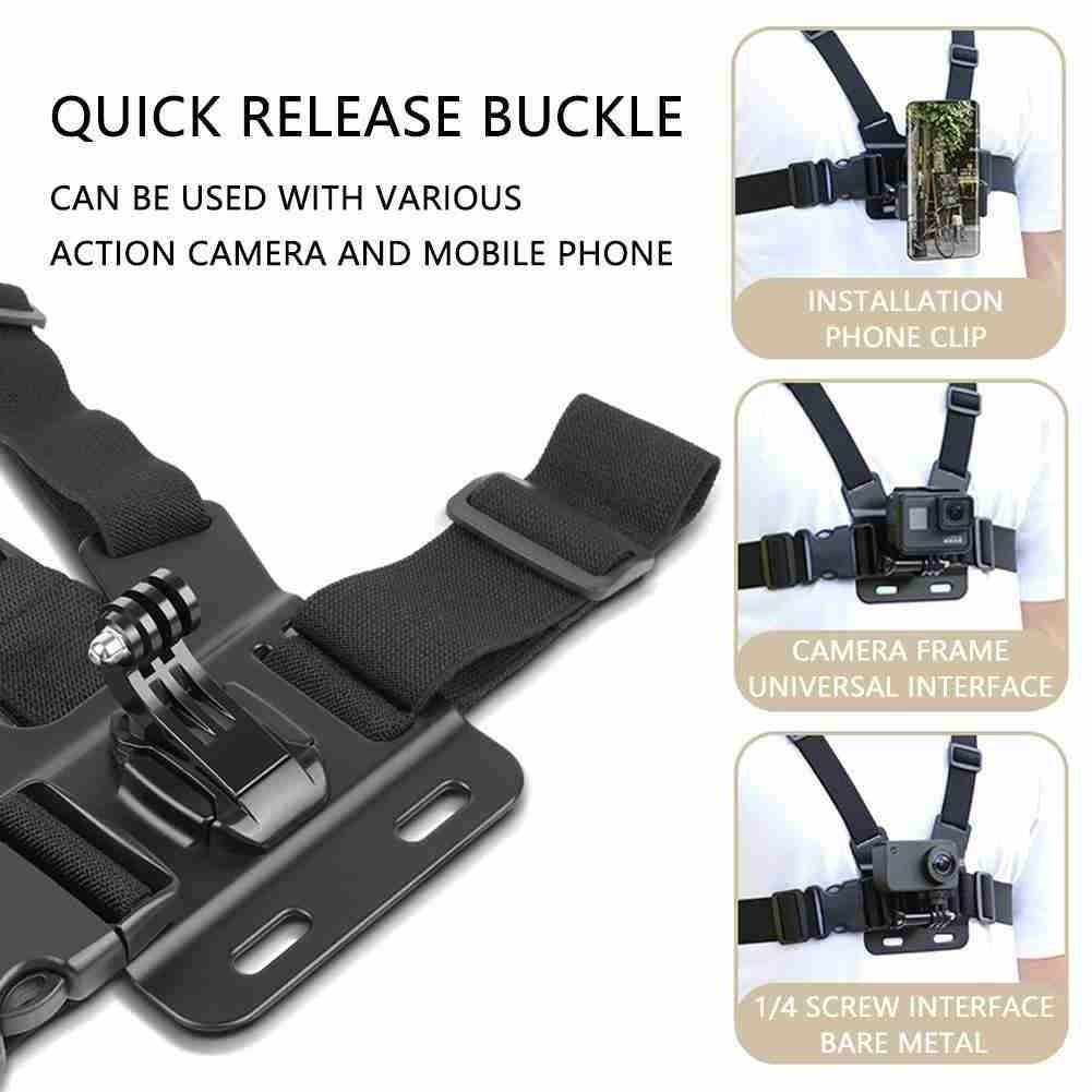 Universal Cell Phone Chest Mount Harness Strap Holder Mobile