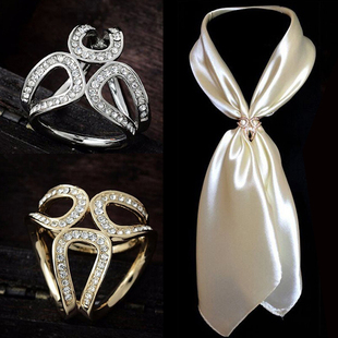 极速rystal Holder Silk Shawl Buckle Ring Clip Scarf Jewelry