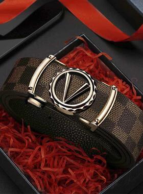 极速Printing belt mens tide mens leather 2021 newB Korean