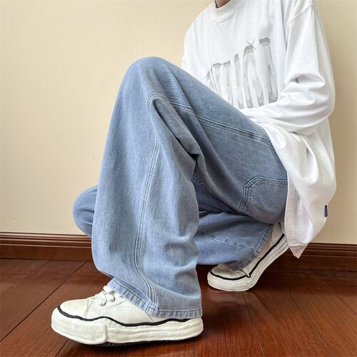 极速Blue Jeans Men Ankle length Jeans Male Straight Denim Pa