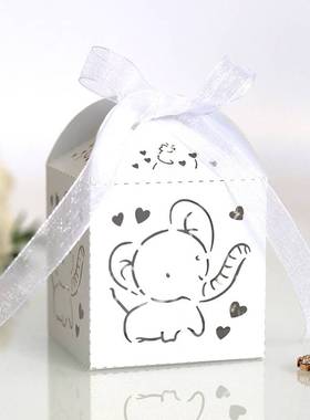 1050100pcs Elephant Laser Cut Carriage Favors Box Gifts Ca