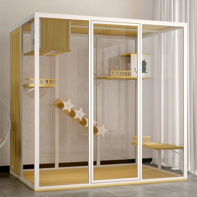 猫别墅家用超大空间猫笼猫窝房子全景玻璃豪华猫房宠物展示柜定制