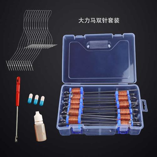 甲鱼钩双针套组全新品钩套装 绑好成品钓老鳖王八线组直针排加粗