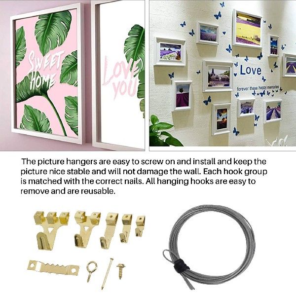 282Pcs Picture Hooks for Hard Walls, Picture Hanging Kit