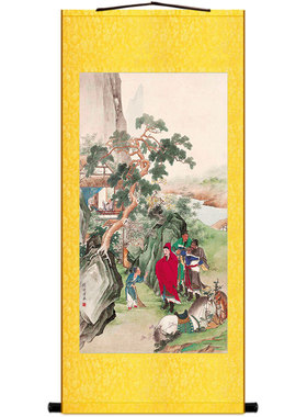 好货三顾茅庐图 三国人物画像 刘备关羽 张飞诸葛亮装饰字画卷轴