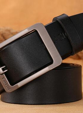 极速Mens Belt Genuine Leather Sturdy Buckle Men Vintage Bel