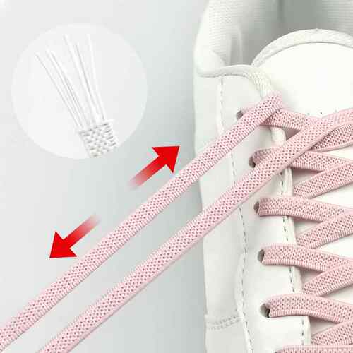 极速1Pair New Flat Elastic Locking Shoelace No Tie Shoelaces