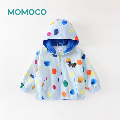 MOMOCO春季男童潮流波点贴布绣小马新款休闲外套78130107007
