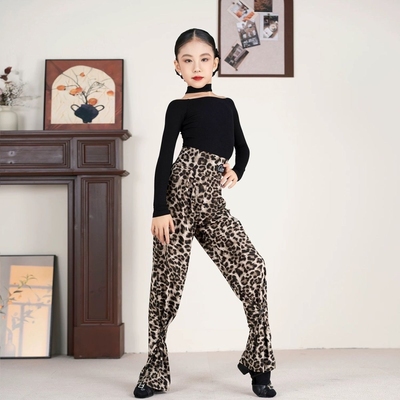 背交叉长袖长裤摩登训练套装女童