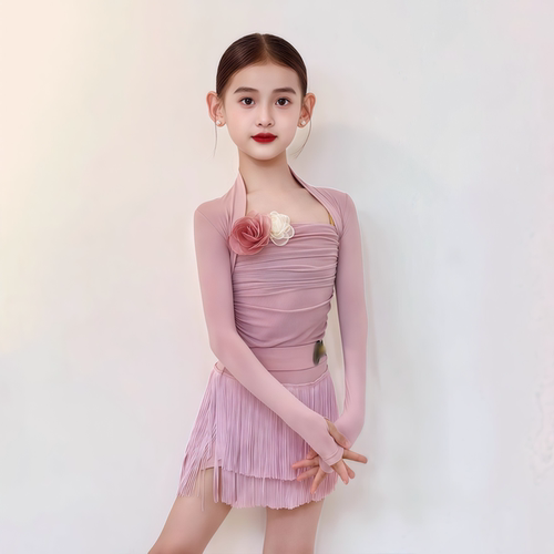 女童拉丁舞吊带上衣练功日常套装