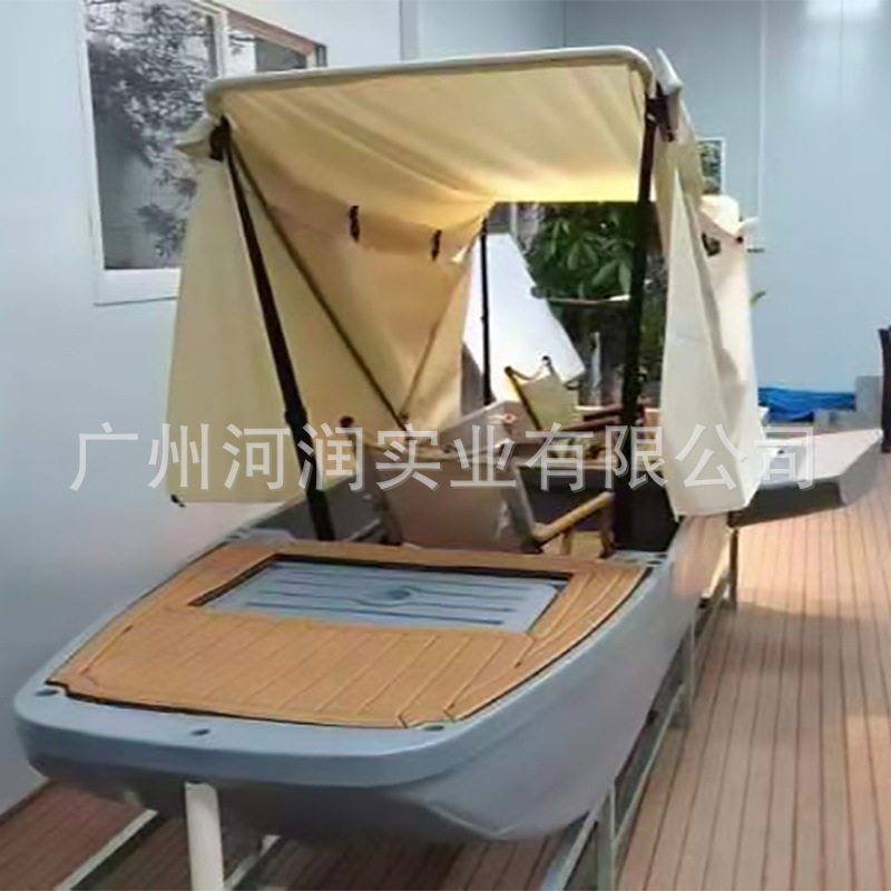户外网红旅游观光景区船用遮阳篷游船配件帐篷拼叠船防晒挡雨篷布图片