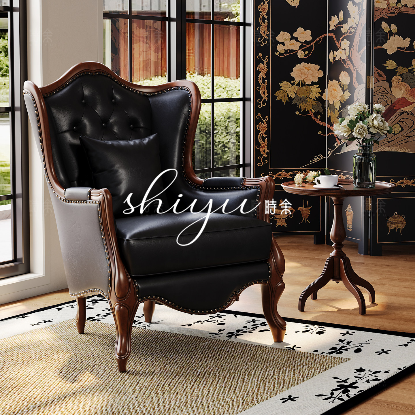 时余丘吉尔美式复古真皮沙发椅卧室客厅法式中古风头层牛皮高端椅,住宅家具,皮艺沙发,淘宝优惠券,粉丝福利购,淘宝优惠卷