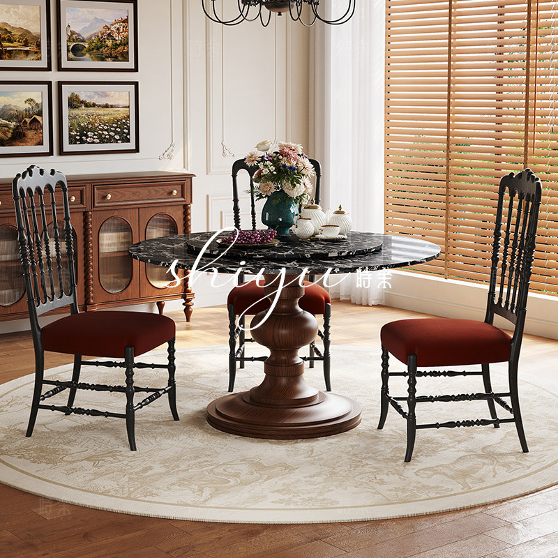 时余欧若拉餐桌中古风白橡木