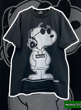Story Carrie  街头重磅设计潮流宽松古着史努比Snoopy短袖T恤