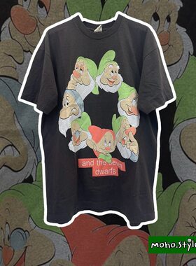 Story Carrie  宽松潮流复古美式百搭七个小矮人运动休闲短袖T恤