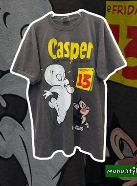 Story Carrie  Casper鬼马小精灵卡斯帕欧美潮流复古街头短袖T恤