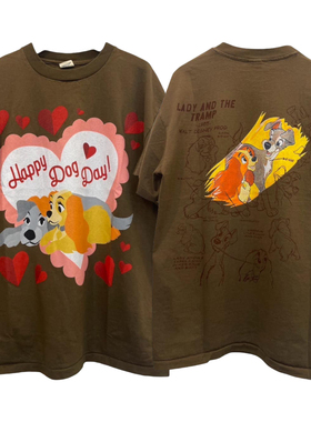 Story Carrie   小姐与流浪汉Lady and the Tramp爱心图案短袖T恤