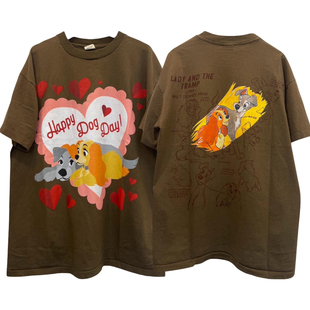 Story Carrie   小姐与流浪汉Lady and the Tramp爱心图案短袖T恤