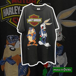Story Carrie  乐一通Harley davidson圆领宽松街头流行短袖T恤