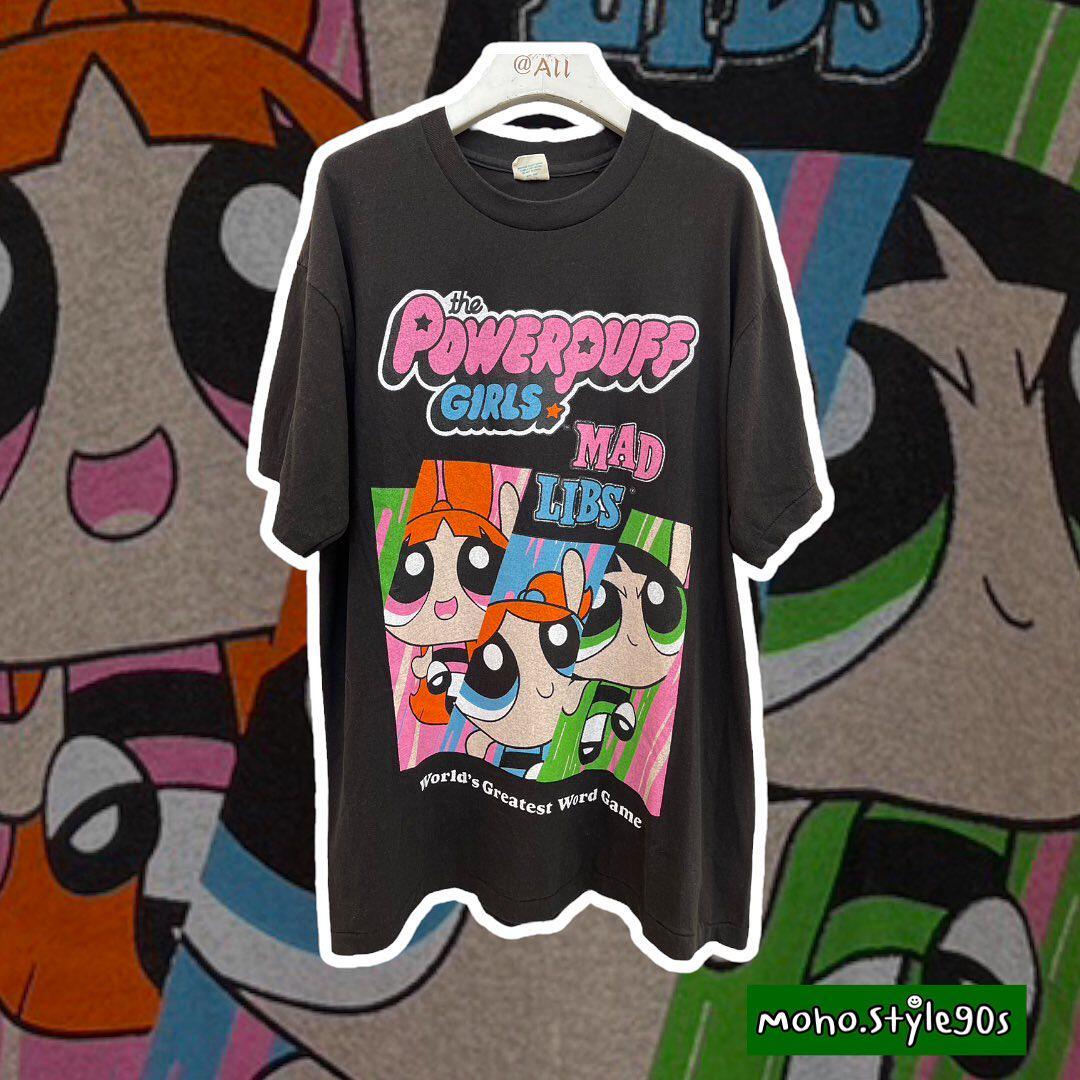 Story Carrie   重磅水洗复古Powerpuff Girls飞天小女警短袖T恤