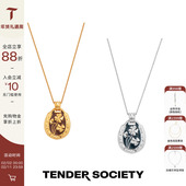 Tender SocietyLuck护身符系列马鞍扣四叶草珐琅项链时尚 气质女