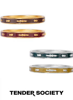 TenderLuck八字纹珐琅拼色手镯