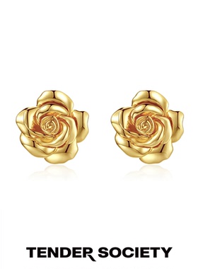 Tender SocietyRosalie系列金色玫瑰耳钉choker轻奢欧美时尚小众