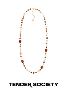 镶石琉璃串珠项链新款长项链