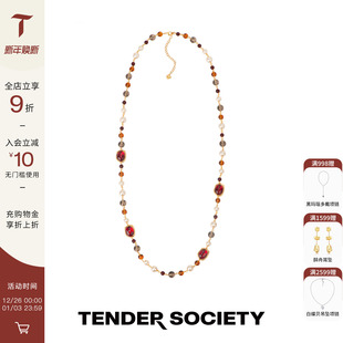 Tender 圣诞新年生日礼物 Society节庆系列镶石琉璃串珠项链新款