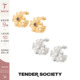 Tender 白蝶贝耳圈女 SocietyLuck护身符系列幸运四叶草耳环茶晶
