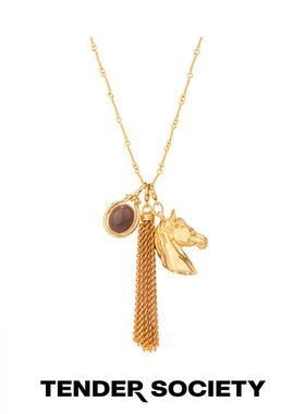 TenderLuck小马镶石流苏长项链