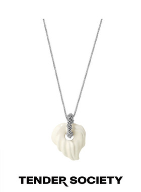 白珐琅鹅掌叶大号项链