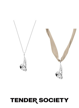 马蹄莲金属链条与丝带两戴项链