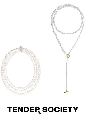 衔尾蛇系列一款多带珍珠项链女