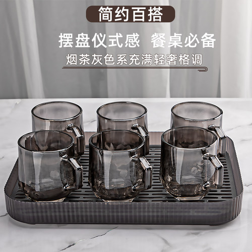 水杯高颜值带把玻璃茶杯2025新款