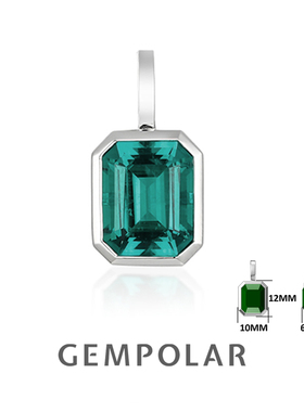 S925银镀18K金3克拉培育祖母绿项链万能扣配珍珠吊坠套链时尚定制