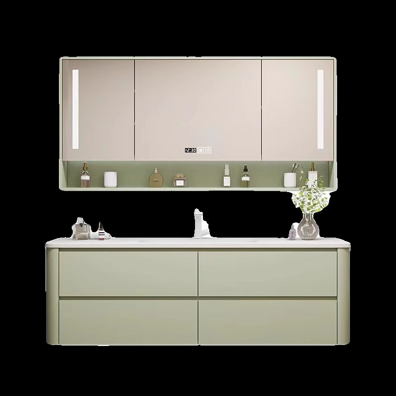 杜丽家可丽耐f一体盆浴室柜组合奶油风洗漱台卫生间橡木洗手洗脸