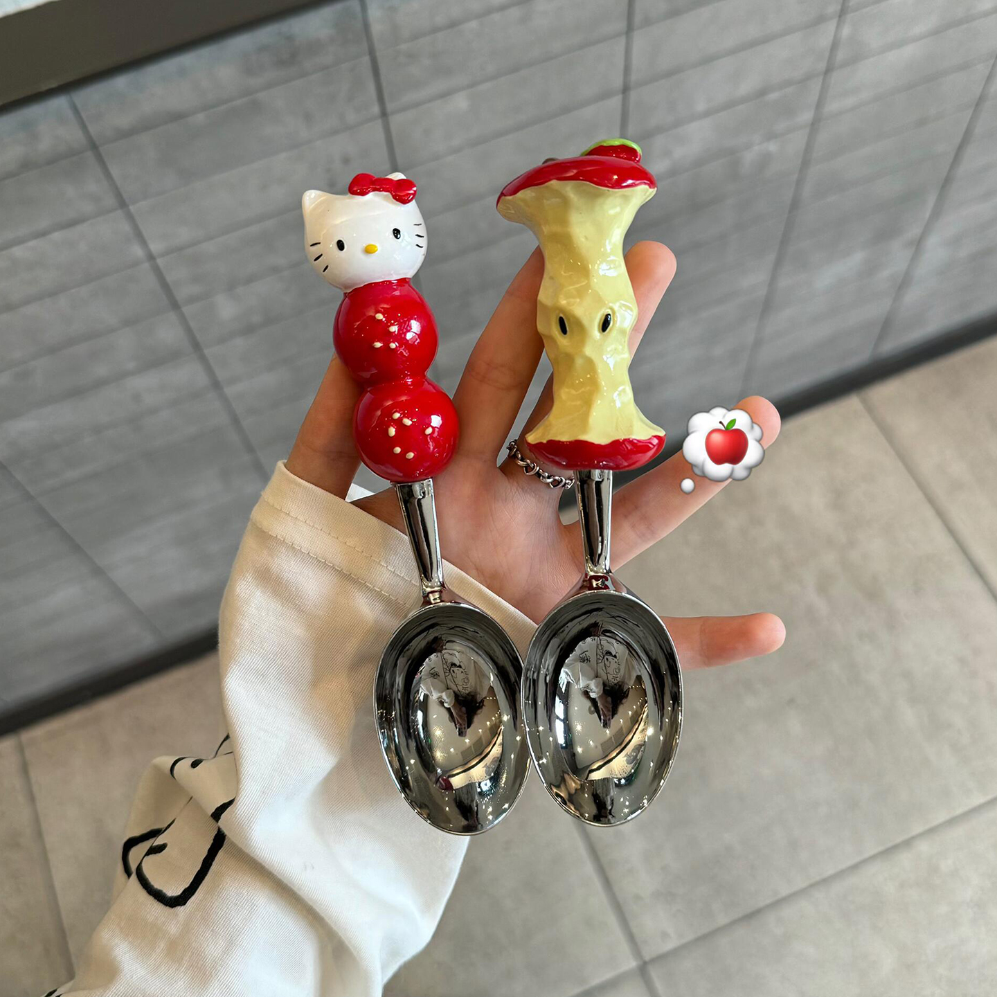 hellokitty猫西瓜勺冰激凌甜品勺可爱创意家用树脂餐具汤饭勺子