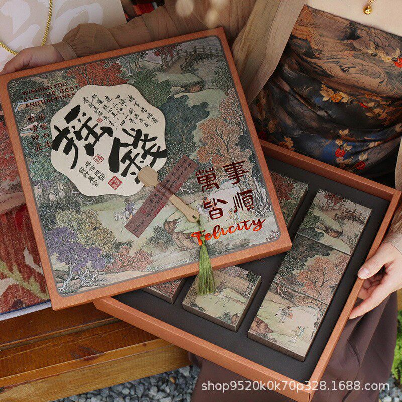 2025新款广式糕点国风大礼品天地盖盒包装可批发中秋月饼盒空盒