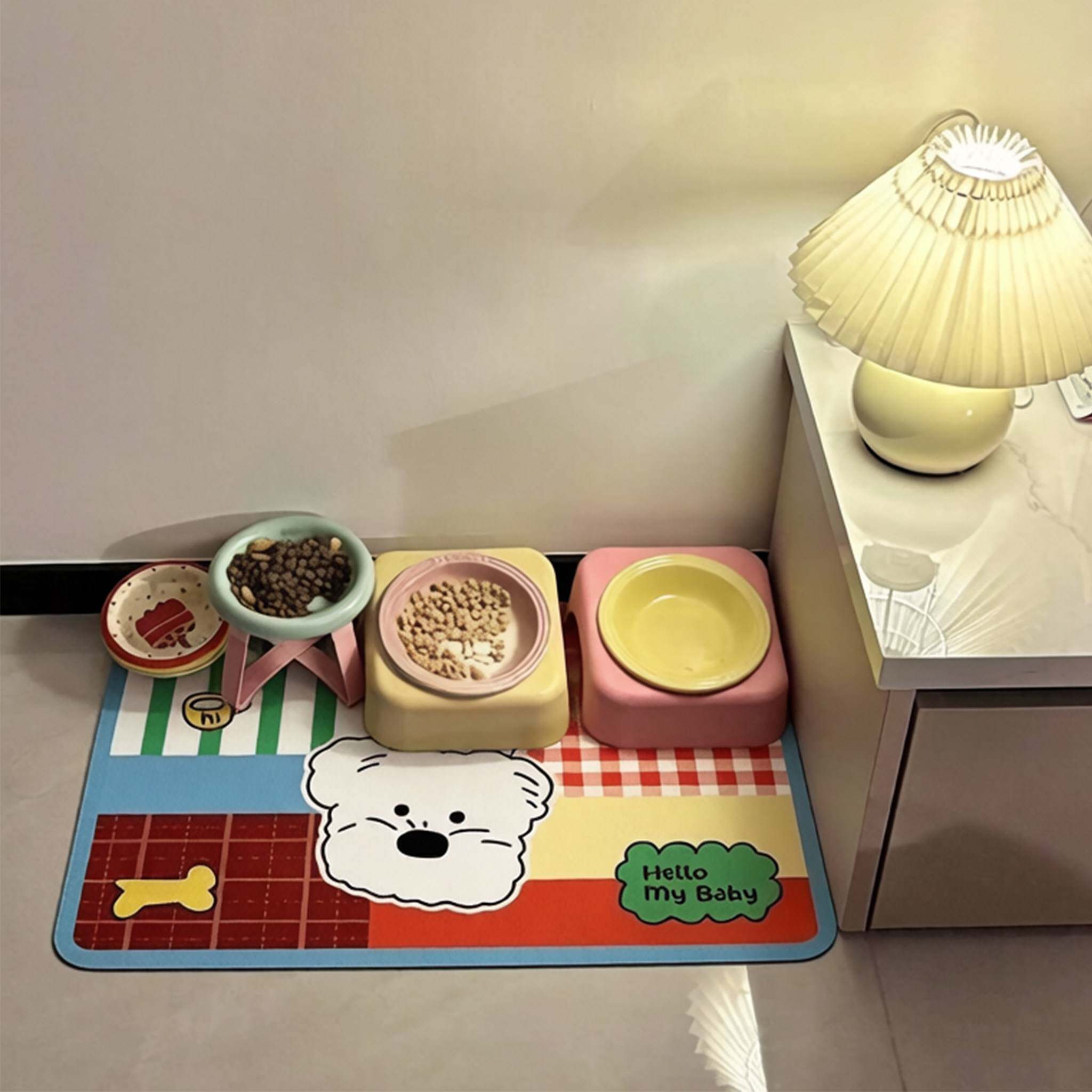 硅藻泥宠物餐垫吸水速干防滑狗狗碗垫猫食盆垫耐脏易打理吃饭垫子