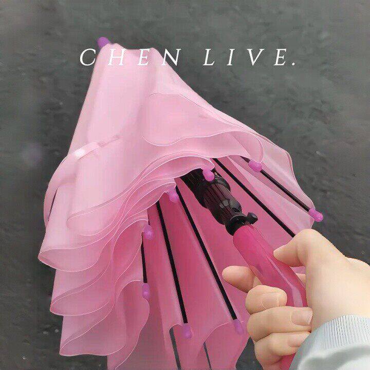 透明加固加厚变色2025加大晴雨高颜值长柄新款雨伞雨伞磨砂两用