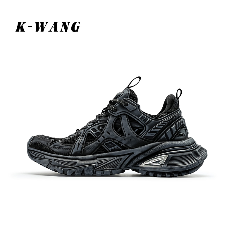 k-wang老爹鞋男款慢跑复古轻奢时尚擦脏通勤防滑耐磨厚底增高男鞋