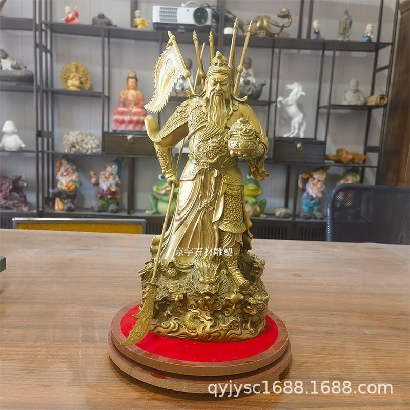 黄铜关公神像供奉像武财神九龙关公摆件客厅公司商铺开业礼品装饰