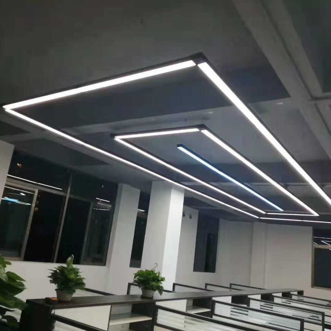 办公灯led长条灯办公室吊灯商场线条吸顶方通吊线灯商用可调光