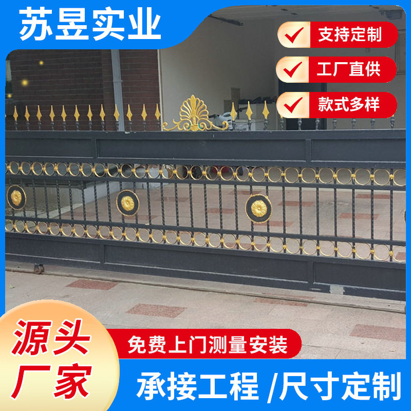 铁艺大门庭院电动双开门移门花园拱架玻璃门入户单开门别墅庭院