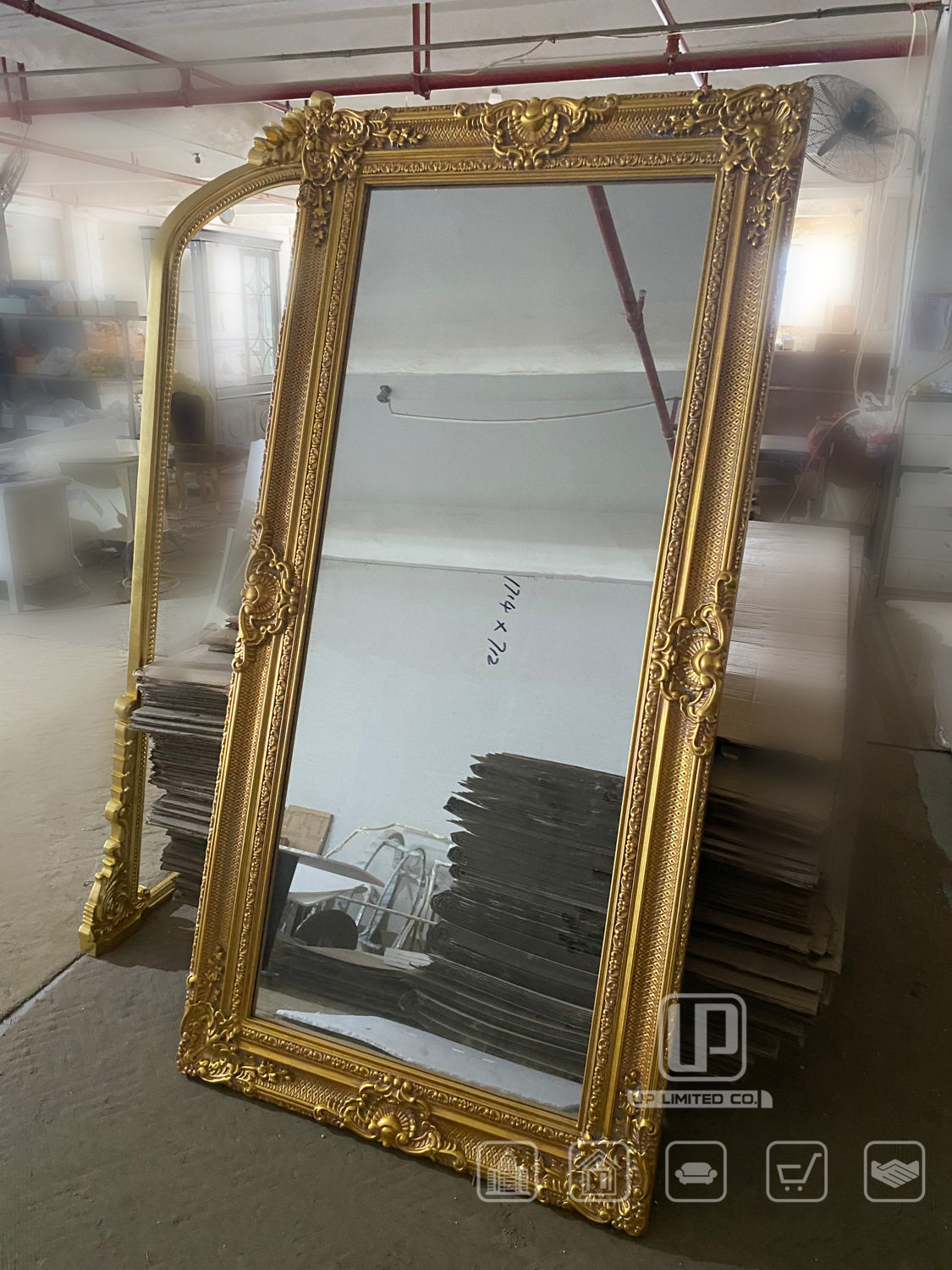 欧式实木金箔雕刻落地镜化妆镜欧式复古长方型落地镜衣帽间试衣镜