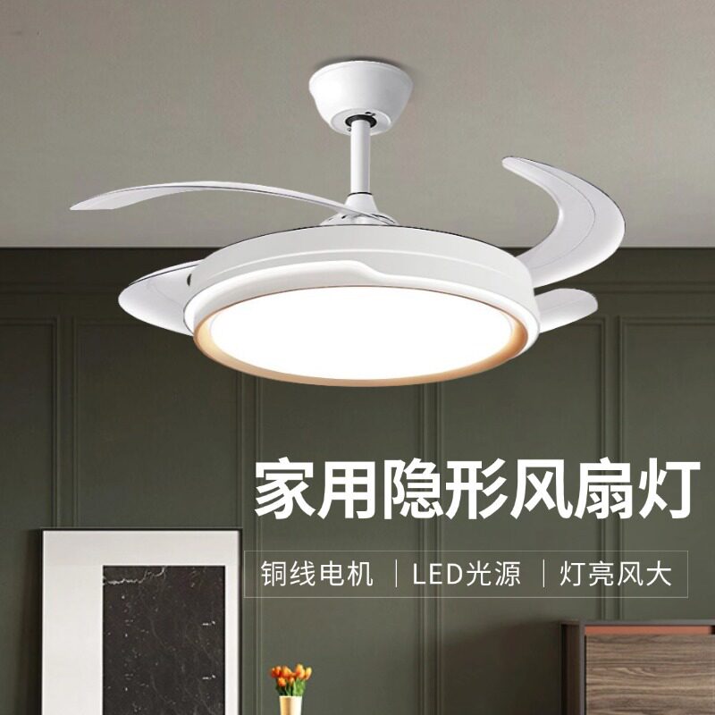 工厂供应新款家用客厅餐厅卧室蓝牙语音智能变频静音隐形吊扇灯